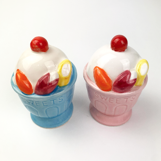 Japanese quirky ice cream salt and pepper shakers