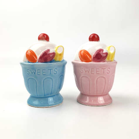 Kato Kogei Japan ice cream bowl salt and pepper shakers