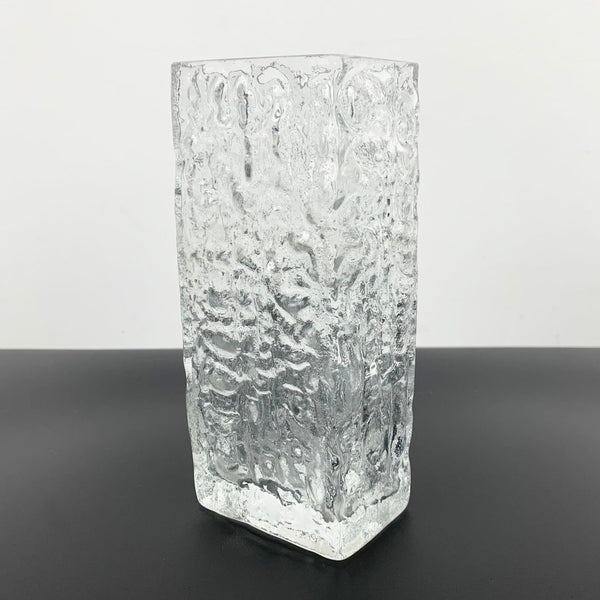 Textured bark glass vase