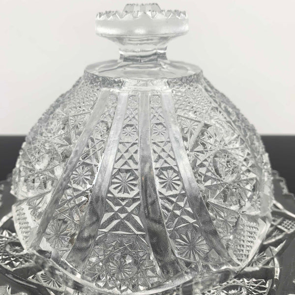 Imperial Glass 'Bellaire' covered butter and cheese dish