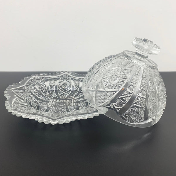 Imperial Glass 'Bellaire' covered butter and cheese dish