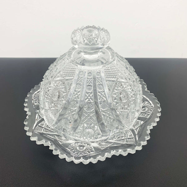 Imperial Glass 'Bellaire' covered butter and cheese dish