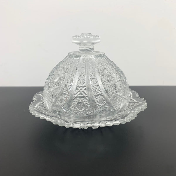 Imperial Glass 'Bellaire' covered butter and cheese dish