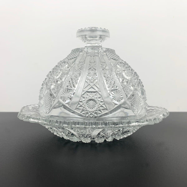 Imperial Glass 'Bellaire' covered butter and cheese dish