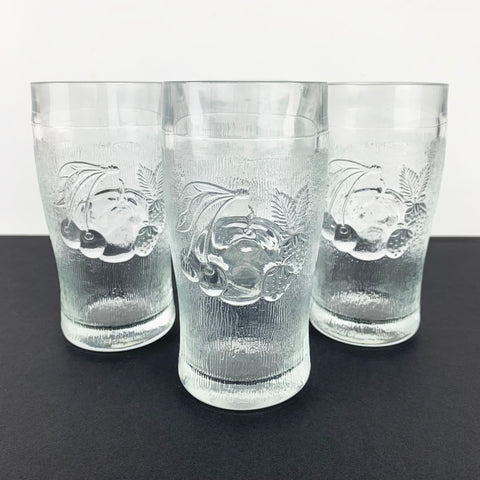 Italian fruit design glass tumbler Set of 4