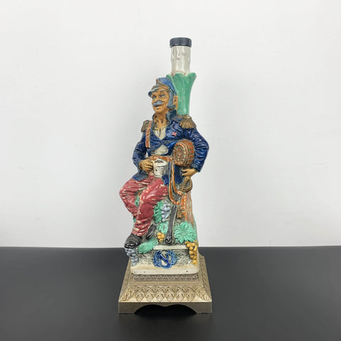 Italian hand painted naval man decanter