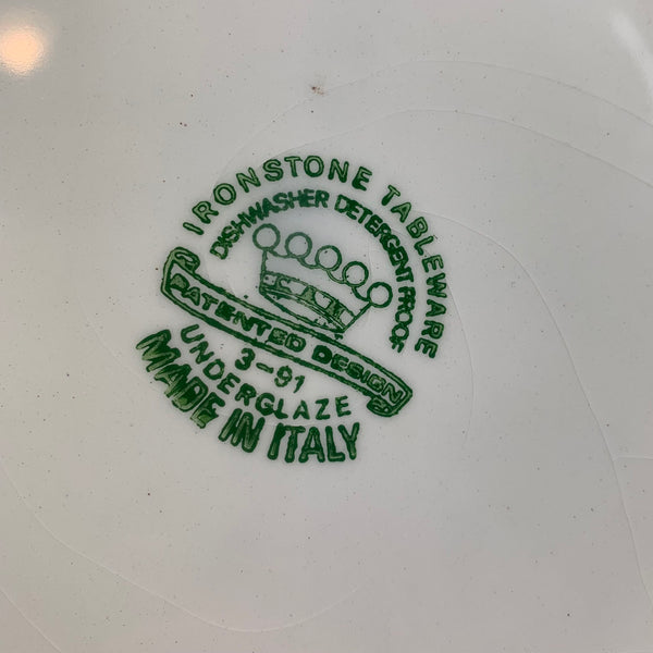 Ironstone Italy tableware makers mark