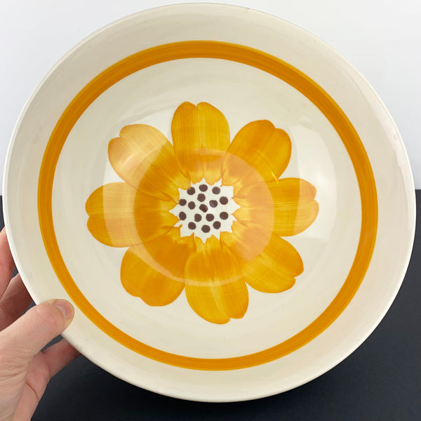 Italian hand painted sunflower serving bowl