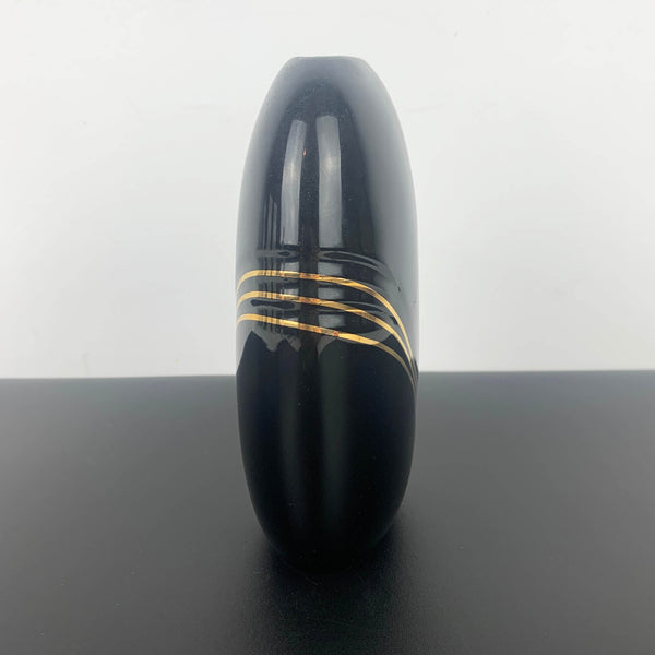 Japanese art deco style vase with gold wave detail