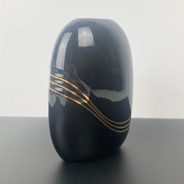 Japanese art deco style vase with gold wave detail