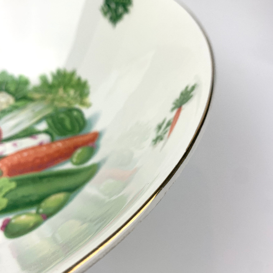 Silver Rim on Japanese vegetable bowl