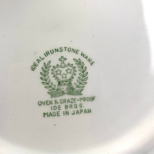 IDE Bros Ironstone Ware Japan makers stamp