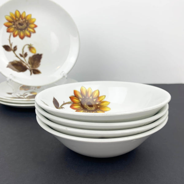 Johnson of Australia 'Hayman' sunflower pattern bowls stacked