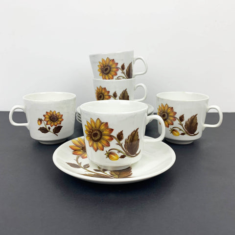 Johnson of Australia 'Hayman' pattern cup and saucer - Set of 5