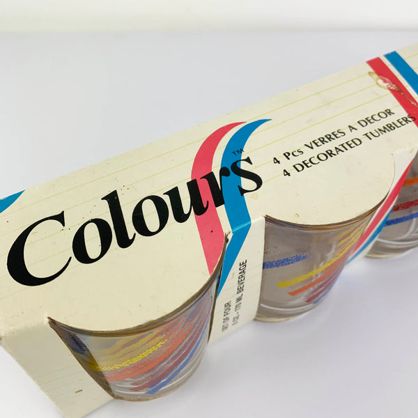 KIG 'Colours' stripe tumbler Set of 4 box