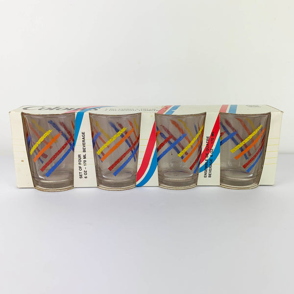 KIG 'Colours' stripe tumbler Set of 4 in original box