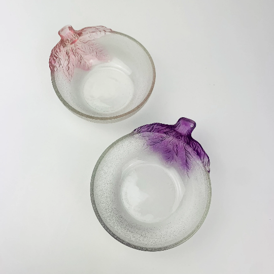 KIG pastel tinted fruit shaped bowls in pink and purple