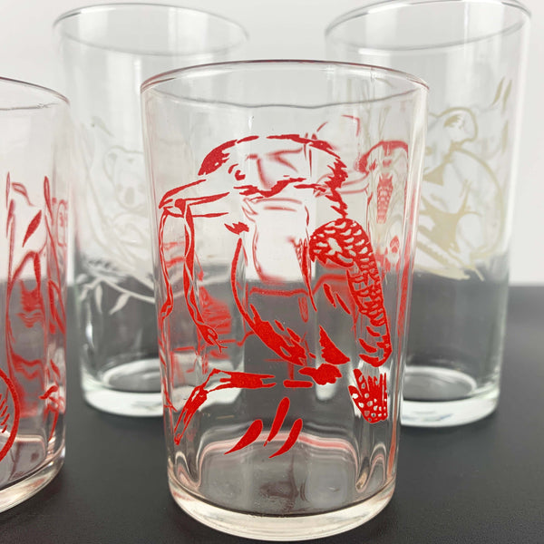 Pyro Label promotional koala and kookaburra glasses - Set of 5