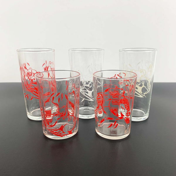 Pyro Label promotional koala and kookaburra glasses - Set of 5