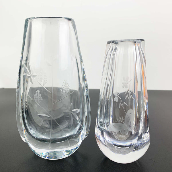 Kosta Sweden mid century art glass vases, sold separately