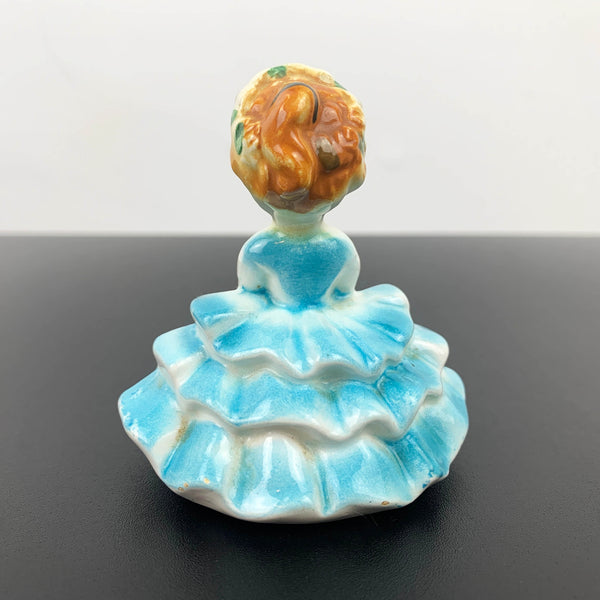 Miniature young girl in ball gown 1950's figurine