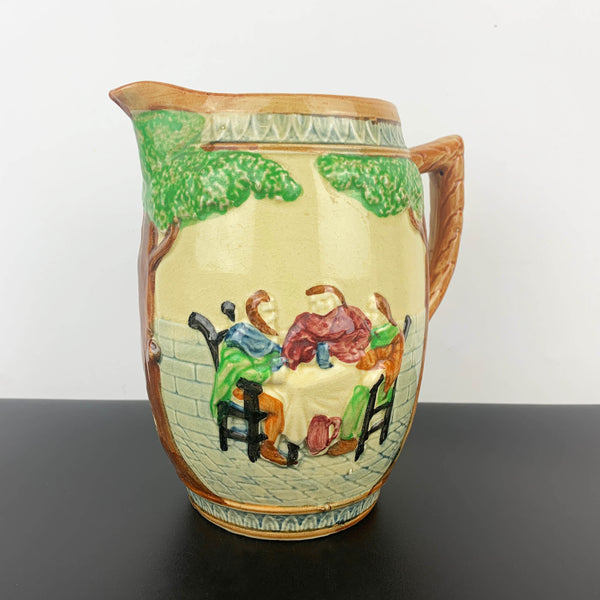 Large Japanese porcelain majolica decorative jug