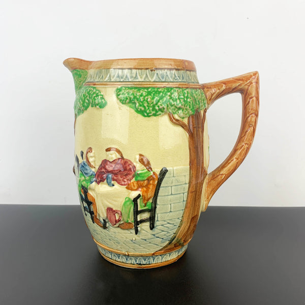 Large Japanese porcelain majolica decorative jug