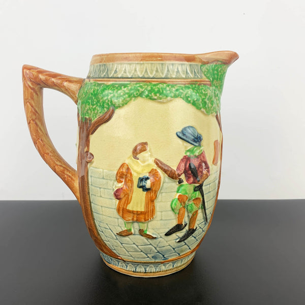 Large Japanese porcelain majolica decorative jug