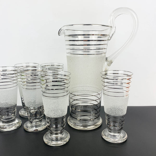 Mid century silver and white lemonade and cocktail set