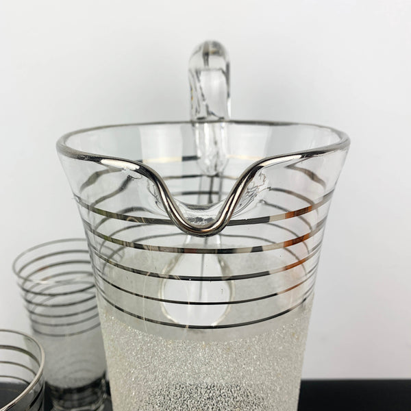 Mid century silver and white lemonade and cocktail set