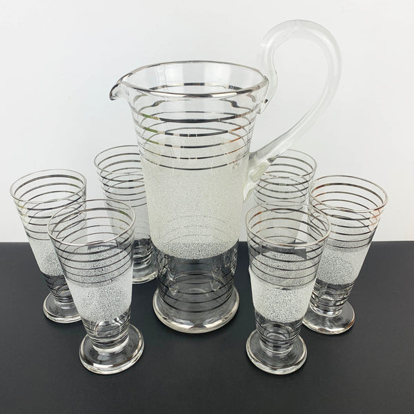 Mid century silver and white lemonade and cocktail set