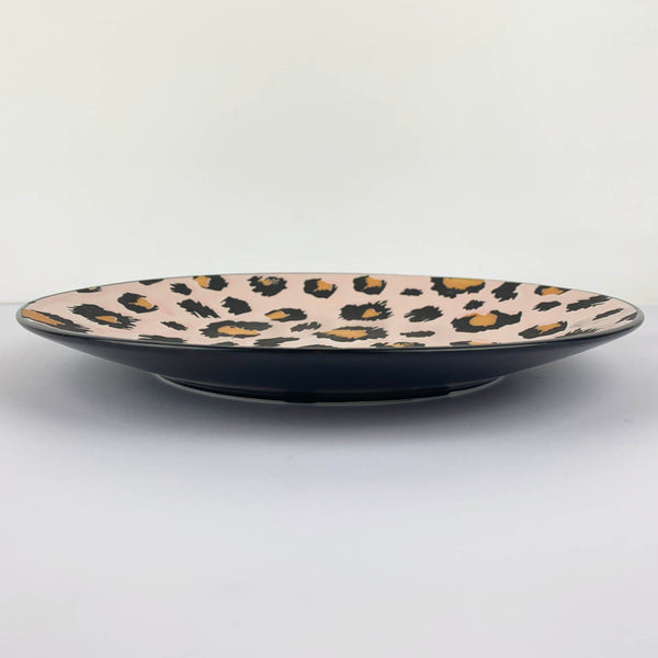 Decorative Ceramic Leopard Plate side view