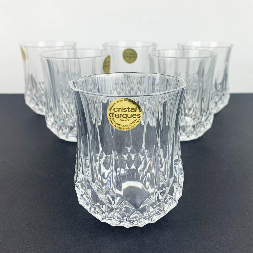 Vintage Vivien Coupe Glasses Set: Longchamp Cristal D'arques-Durand