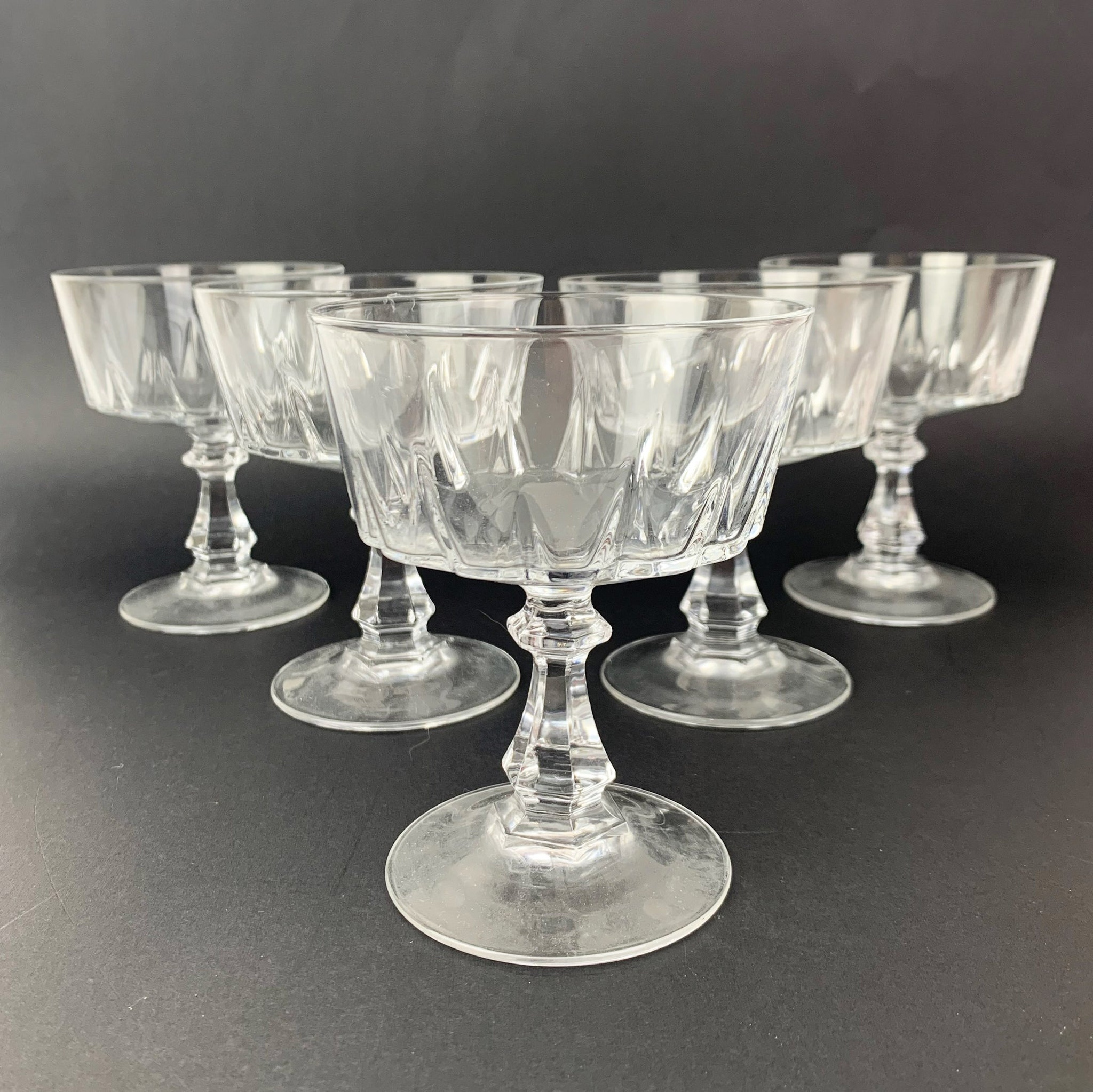 Cristal D'Arques 'Louvre' champagne coupe Set of 5