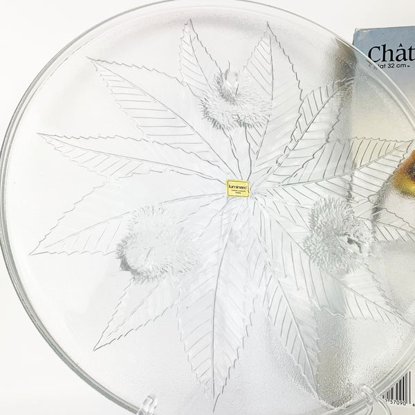 Luminarc 'Chataignier' rare serving platter with leaf detail