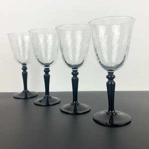 Luminarc 'Swirl' Onyx wine glass - Set of 4