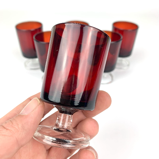 Ruby shot glasses by Luminarc