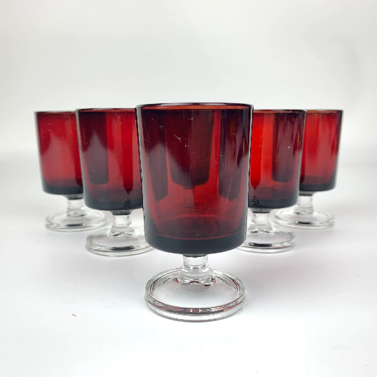 Luminarc collectible 'Cavalier' ruby shot glasses - Set of 6