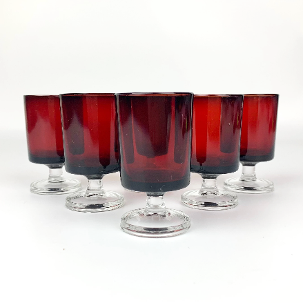 Luminarc France 'Cavalier' ruby shot glasses Set of 6