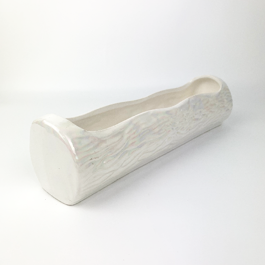 White Lustreware Ceramic Indoor Planter