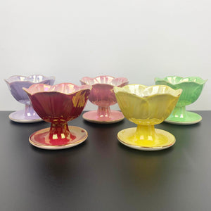 Maling Ware footed lustreware dessert bowls