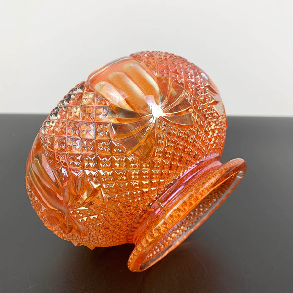 Sowerby Pineapple Marigold small carnival glass bowl