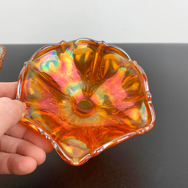 Collection of marigold carnival glass bowls - Set of 3