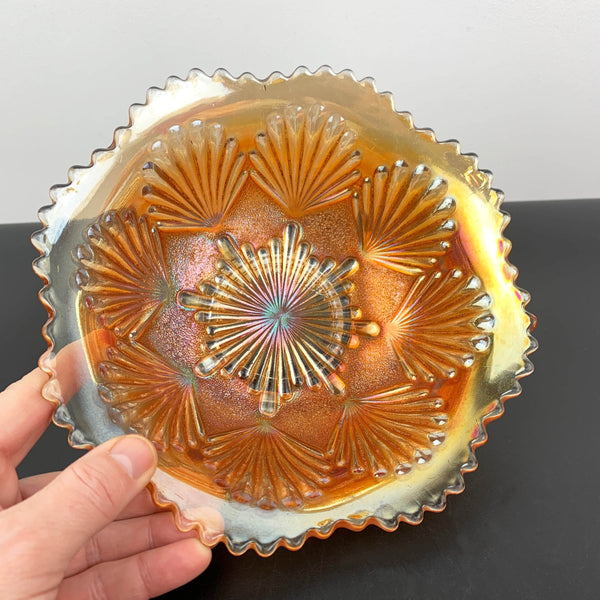 Collection of marigold carnival glass bowls - Set of 3