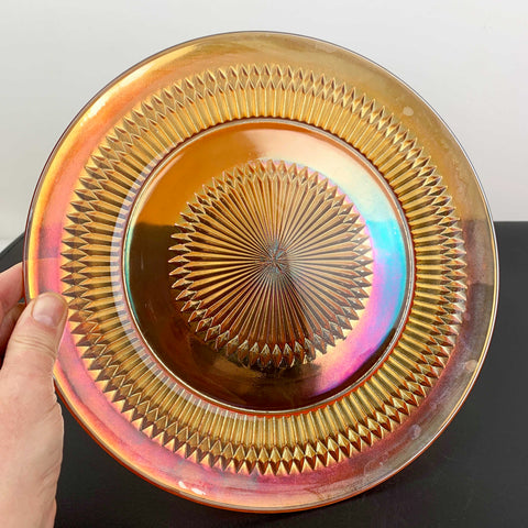 Jeanette Glass 'Anniversary' carnival glass plate/platter