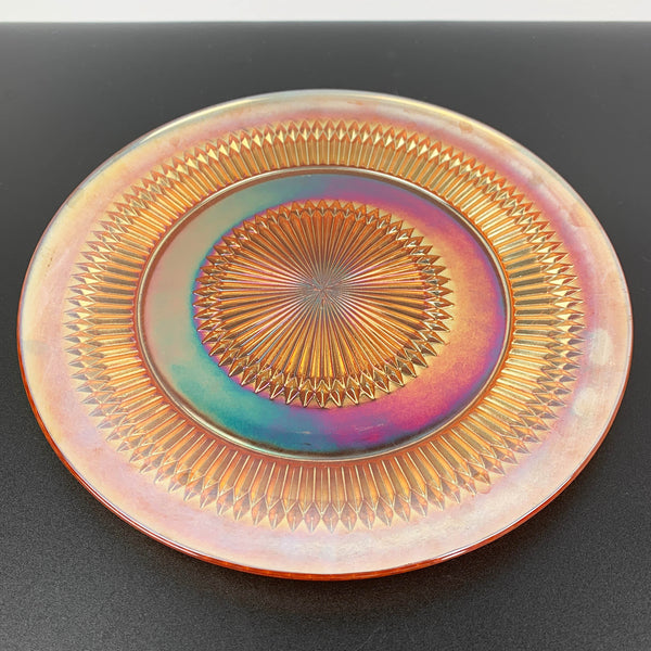 Jeanette Glass 'Anniversary' carnival glass plate/platter