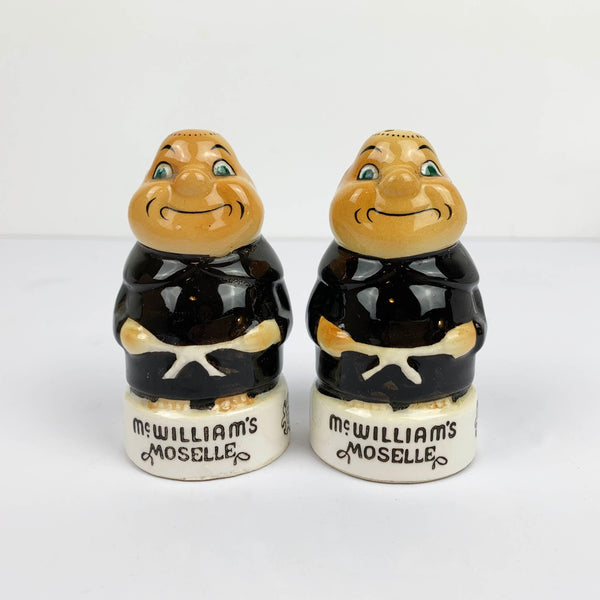 Retro monk salt and pepper shaker set