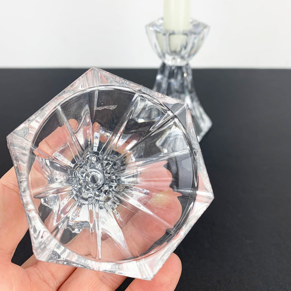 Base of Mikasa 'Metro Flair' crystal candle stick holders