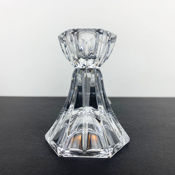 Close up of Mikasa crystal candle holder with flared base