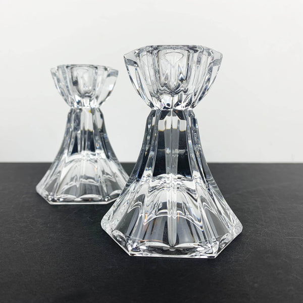 Pair of Mikasa 'Metro Flair' crystal candle stick holders